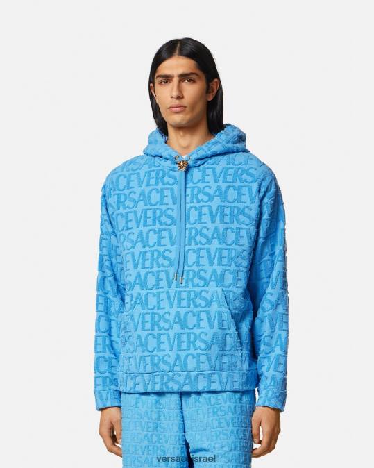 גברים Versace צבע אחד קפוצ'ון מגבת סגול הַלבָּשָׁה N8T21412