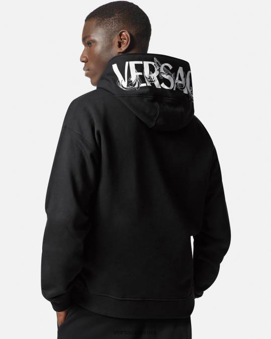 גברים Versace שָׁחוֹר קפוצ'ון עם רוכסן לוגו הַלבָּשָׁה N8T21413