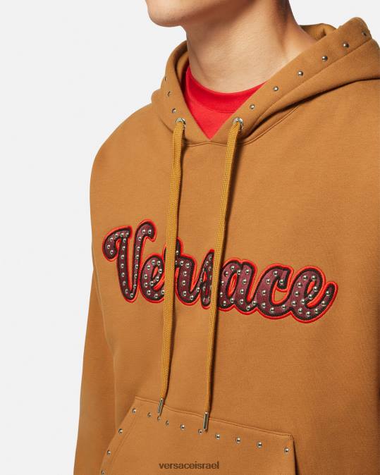 גברים Versace תפוז קפוצ'ון משובץ לוגו ורסיטי הַלבָּשָׁה N8T21426