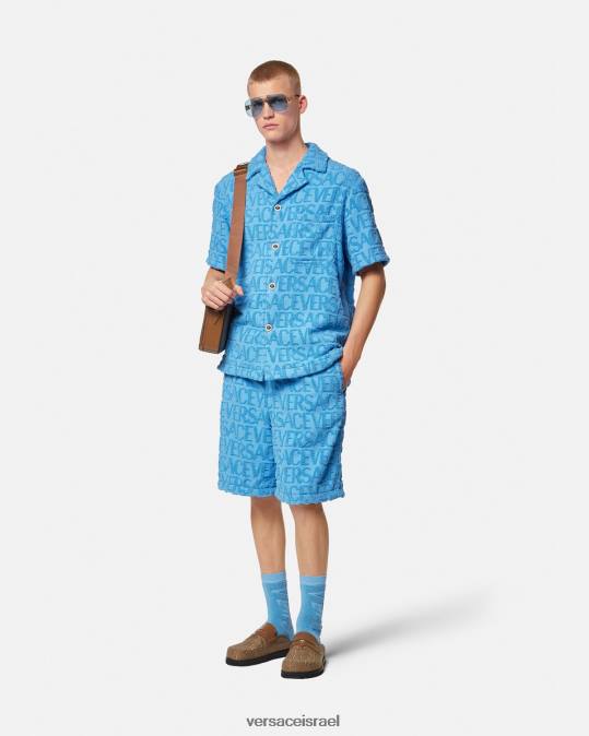 גברים Versace כחול בהיר מכנסי מגבות קצרים הַלבָּשָׁה N8T21429