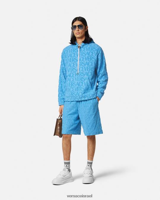 גברים Versace כחול בהיר מכנסי מגבות קצרים הַלבָּשָׁה N8T21431