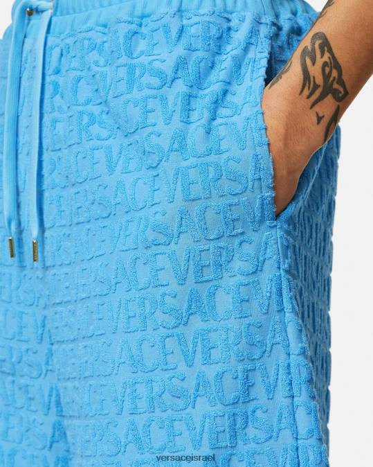גברים Versace כחול בהיר מכנסי מגבות קצרים הַלבָּשָׁה N8T21431
