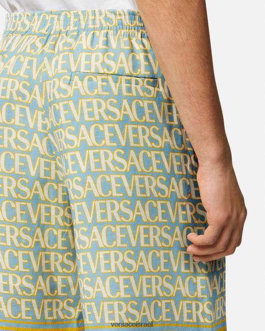 גברים Versace הדפס מכנסי פשתן קצרים הַלבָּשָׁה N8T21439