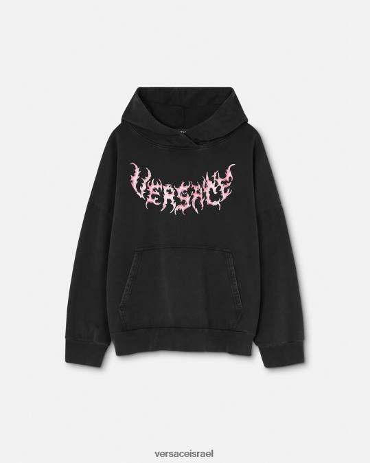 נשים Versace שָׁחוֹר קפוצ'ון לוגו הַלבָּשָׁה N8T2144