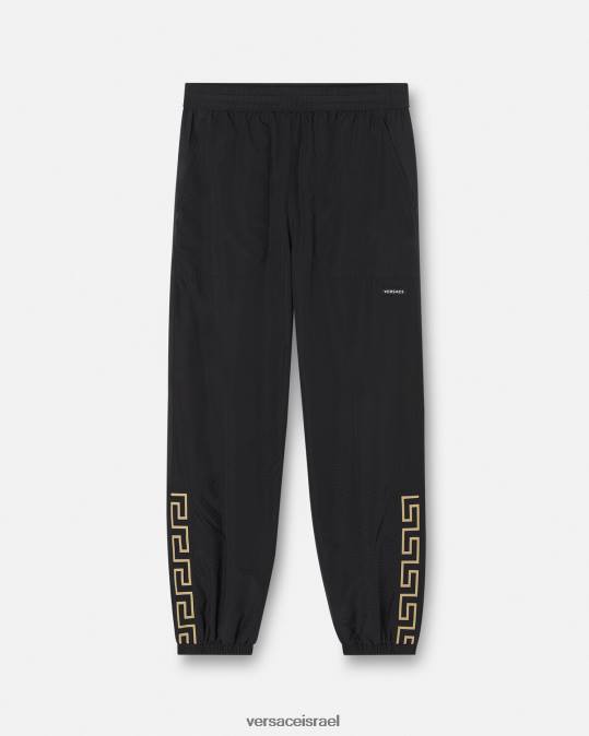 גברים Versace שָׁחוֹר מכנסי ספורט ספורט גרקה ניילון הַלבָּשָׁה N8T21453
