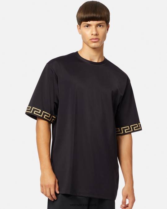 גברים Versace שָׁחוֹר חולצת כושר של גרקה הַלבָּשָׁה N8T21454