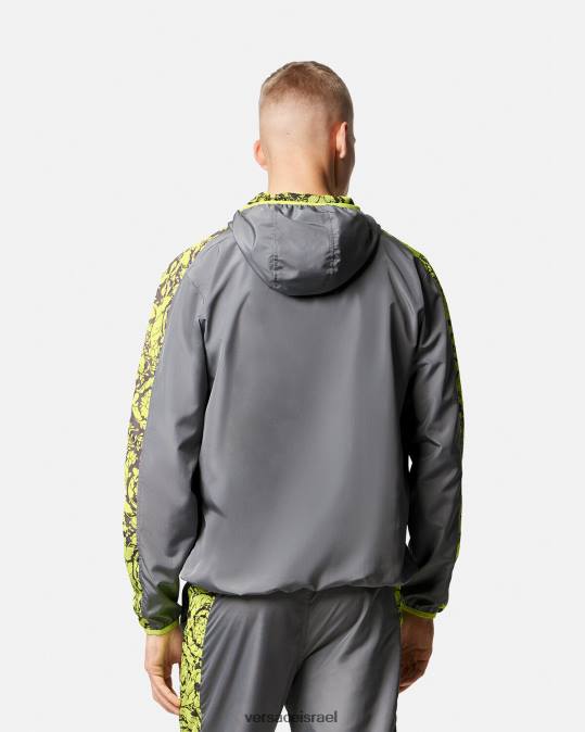 גברים Versace אפור וליים ז'קט ספורט כושר בצללית בארוקו הַלבָּשָׁה N8T21461