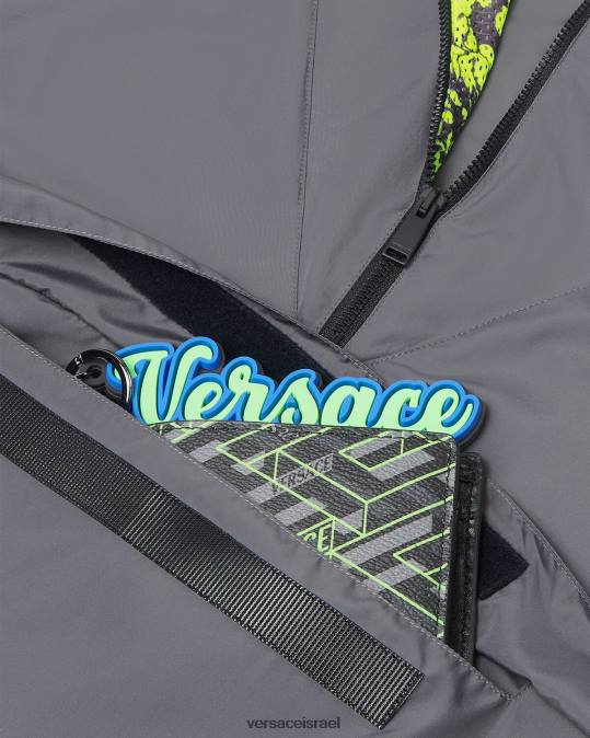 גברים Versace אפור וליים ז'קט ספורט כושר בצללית בארוקו הַלבָּשָׁה N8T21461