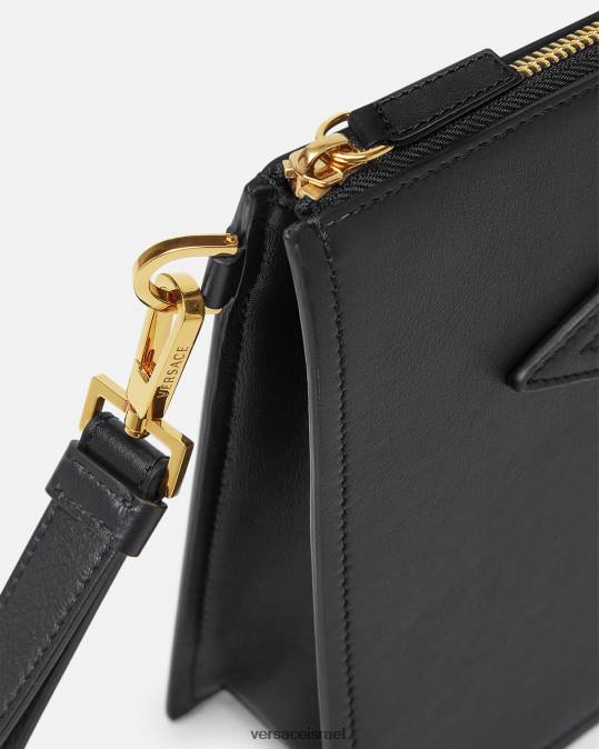 גברים Versace שָׁחוֹר נרתיק מדוזה ביג'י תיקים N8T21466