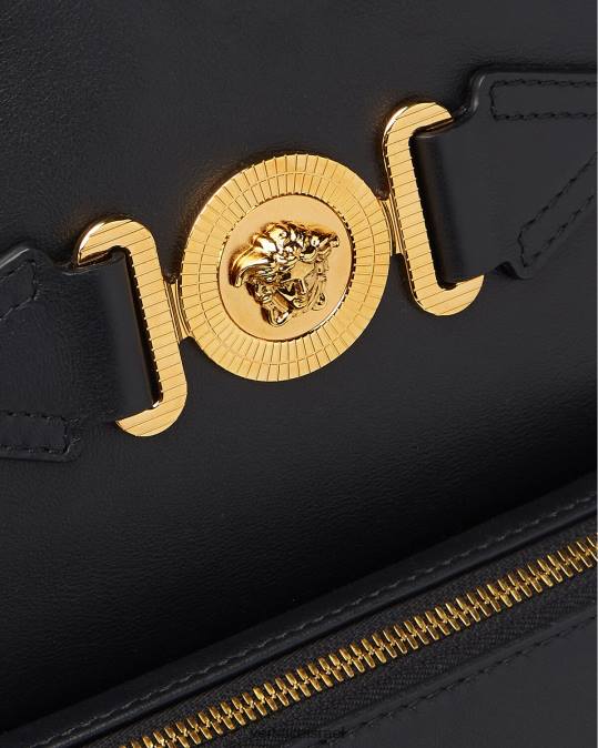 גברים Versace שָׁחוֹר תיק גב מדוזה ביג'י תיקים N8T21471