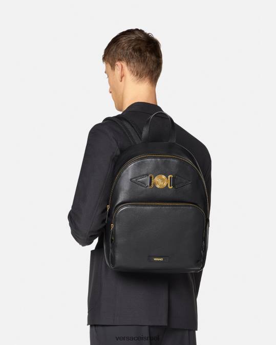 גברים Versace שָׁחוֹר תיק גב מדוזה ביג'י תיקים N8T21471