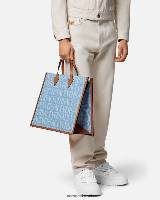 גברים Versace כְּחוֹל תיק ג'ינס בכל אובר תיקים N8T21505
