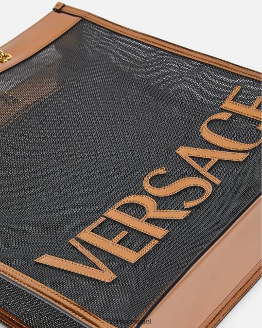 גברים Versace שחור וקרמל תיק שקית גבוה לקונים תיקים N8T21509