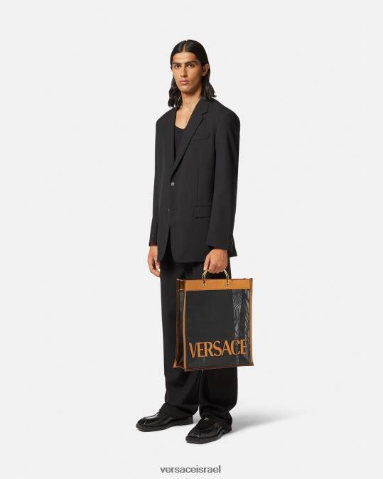 גברים Versace שחור וקרמל תיק שקית גבוה לקונים תיקים N8T21509