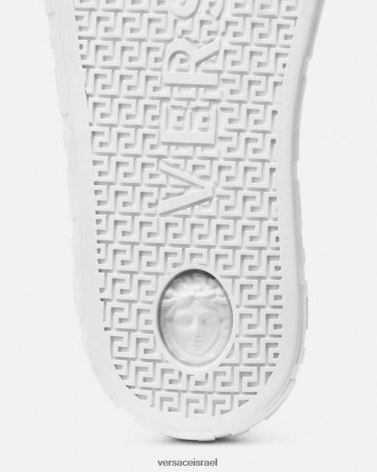 גברים Versace כחול לבן נעלי ספורט גבוהות של אוניברסיטת גרקה נַעַל N8T21556