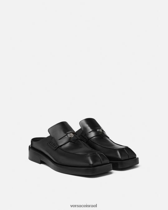 גברים Versace שָׁחוֹר פרדות לופר בריבוע נַעַל N8T21576