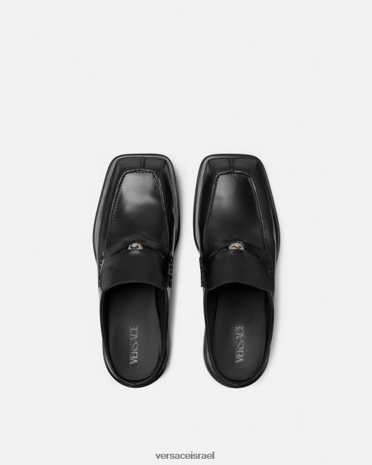 גברים Versace שָׁחוֹר פרדות לופר בריבוע נַעַל N8T21576
