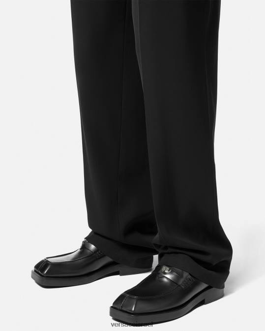 גברים Versace שָׁחוֹר פרדות לופר בריבוע נַעַל N8T21576