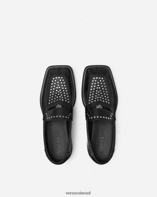 גברים Versace שָׁחוֹר נעלי בית משובצות משובצות נַעַל N8T21578