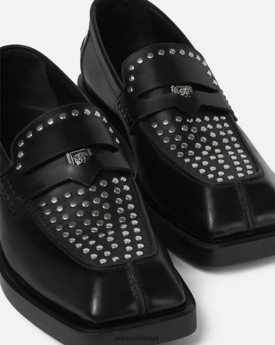 גברים Versace שָׁחוֹר נעלי בית משובצות משובצות נַעַל N8T21578