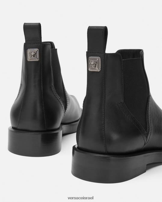 גברים Versace שָׁחוֹר מגפי צ'לסי בריבוע נַעַל N8T21580