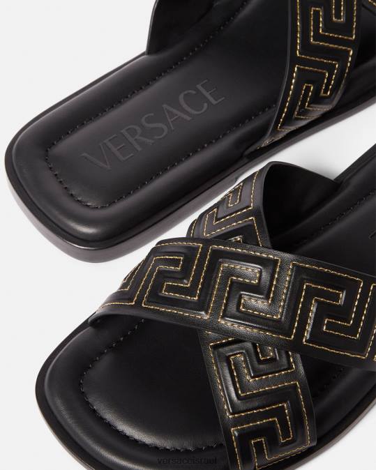 גברים Versace שָׁחוֹר סנדלי גרקה נַעַל N8T21589