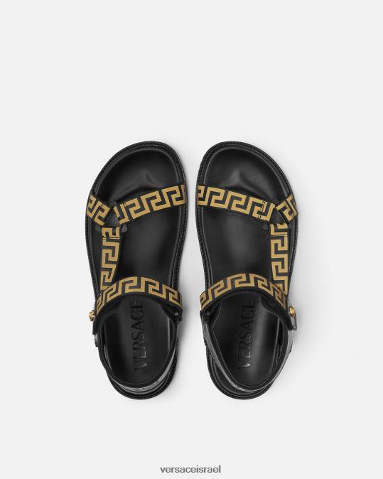 גברים Versace זהב שחור סנדלי גרקה נַעַל N8T21590