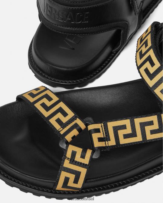 גברים Versace זהב שחור סנדלי גרקה נַעַל N8T21590