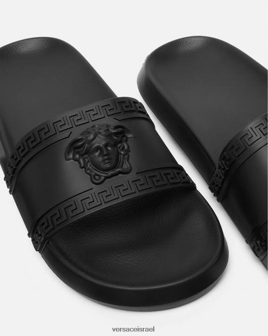 גברים Versace שָׁחוֹר מחליקי פאלאצו נַעַל N8T21592