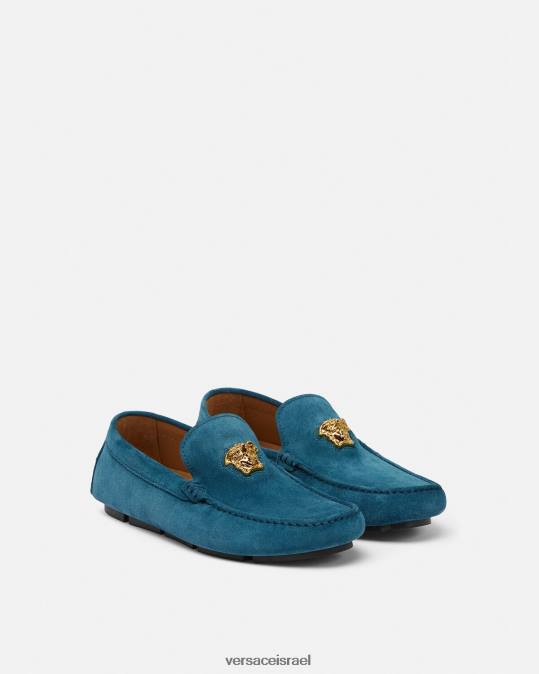 גברים Versace כְּחוֹל נעלי נהג לה מדוזה זמש נַעַל N8T21600