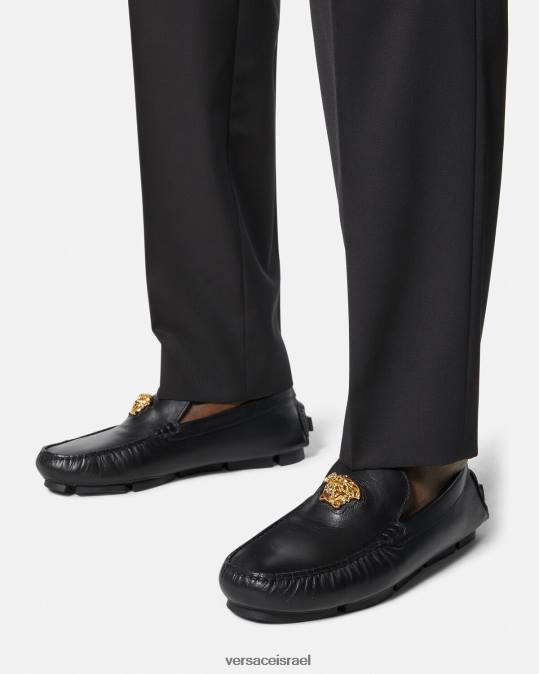 גברים Versace שָׁחוֹר נעלי נהג לה מדוזה נַעַל N8T21602