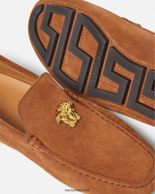 גברים Versace חום נעלי נהג לה מדוזה זמש נַעַל N8T21603