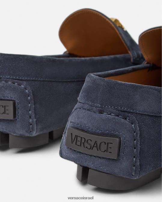 גברים Versace חיל הים נעלי נהג לה מדוזה זמש נַעַל N8T21604