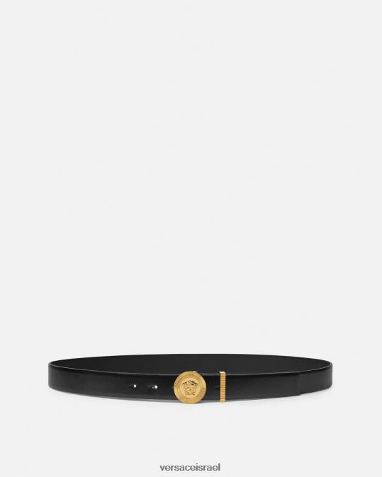 גברים Versace שָׁחוֹר חגורת עור מדוזה ביגי אביזרים N8T21609