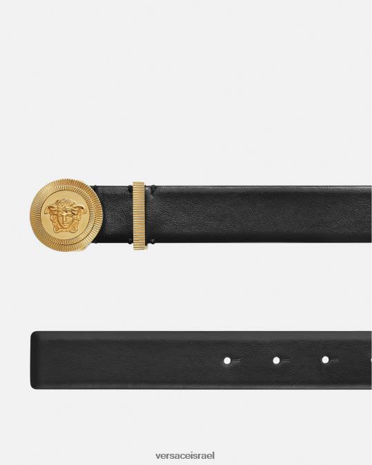 גברים Versace שָׁחוֹר חגורת עור מדוזה ביגי אביזרים N8T21609