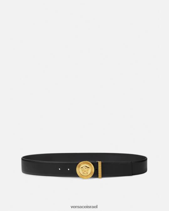 גברים Versace שָׁחוֹר חגורת עור מדוזה ביגי אביזרים N8T21611