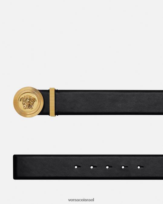 גברים Versace שָׁחוֹר חגורת עור מדוזה ביגי אביזרים N8T21611