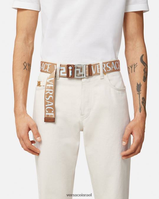 גברים Versace בז' חגורה הפיכה בכל רחבי אביזרים N8T21613