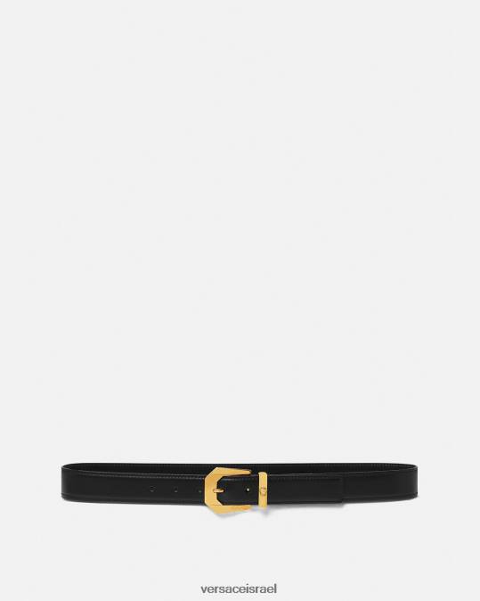 גברים Versace שָׁחוֹר חגורת עור מדוזה אביזרים N8T21616