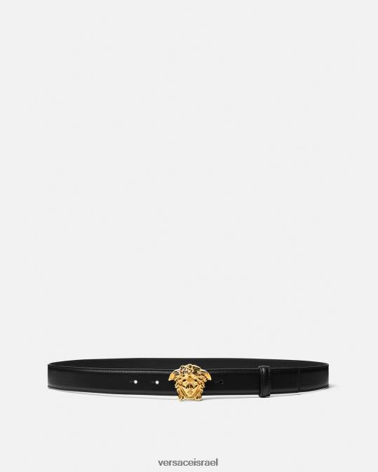 גברים Versace שָׁחוֹר חגורת עור לה מדוזה אביזרים N8T21619