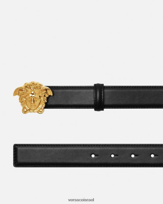 גברים Versace שָׁחוֹר חגורת עור לה מדוזה אביזרים N8T21619