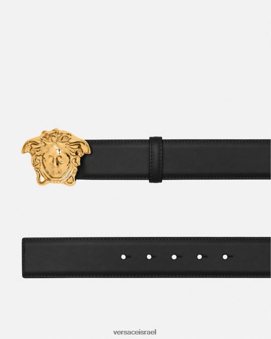 גברים Versace שָׁחוֹר חגורת עור לה מדוזה אביזרים N8T21620