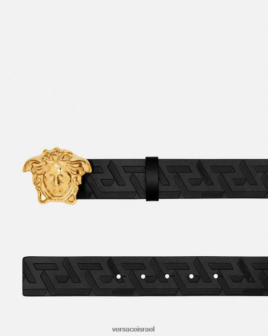 גברים Versace שָׁחוֹר חגורת עור לה מדוזה גרקה אביזרים N8T21623
