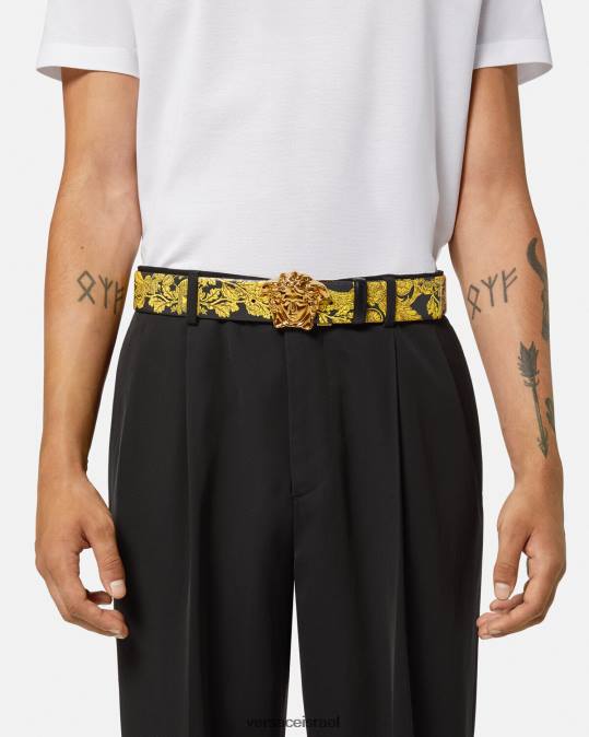 גברים Versace הדפס חגורה מתהפכת מאשרה בארוק אביזרים N8T21629