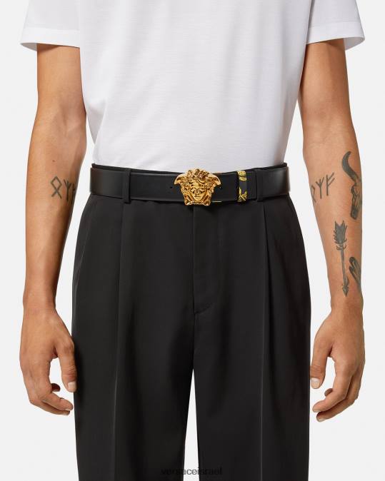 גברים Versace הדפס חגורה מתהפכת מאשרה בארוק אביזרים N8T21629