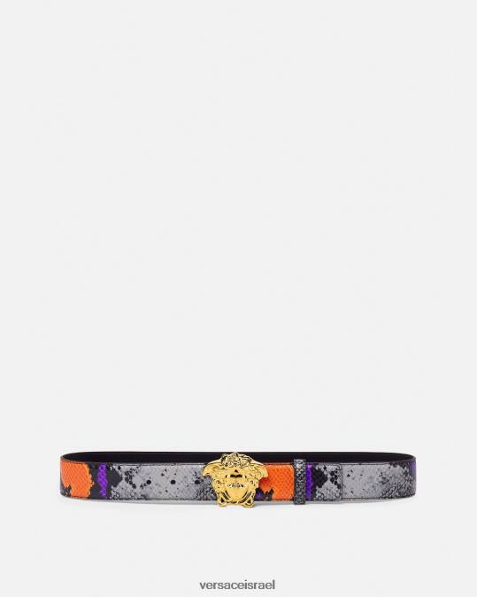גברים Versace סַסגוֹנִיוּת חגורת עור בהדפס מדוזה פיתון אביזרים N8T21631