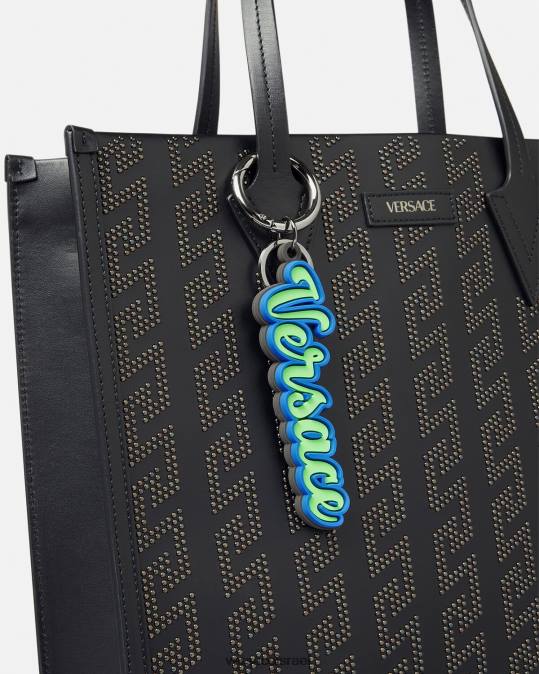 גברים Versace מים ירוקים מחזיק מפתחות סיליקון לוגו וורסיטי אביזרים N8T21666