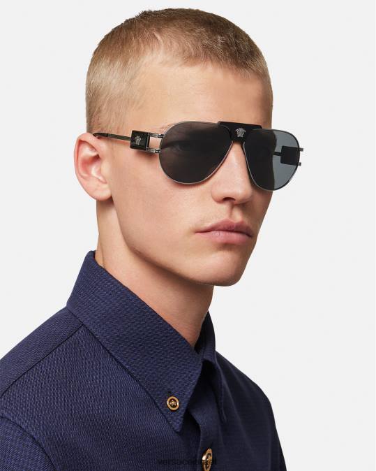 גברים Versace שָׁחוֹר משקפי שמש של פרויקט טייסים מיוחדים אביזרים N8T21668