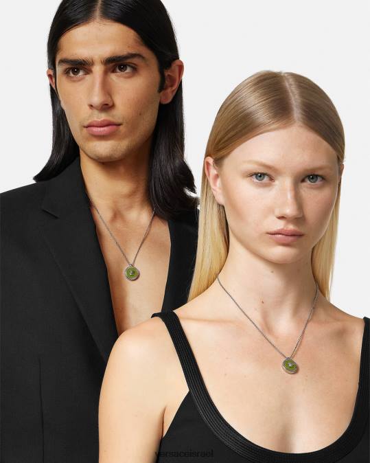 גברים Versace ירוק שרשרת מדוזה אמייל אביזרים N8T21683