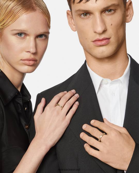 גברים Versace זהב מחזיק מפתחות יווני חרוט אביזרים N8T21687